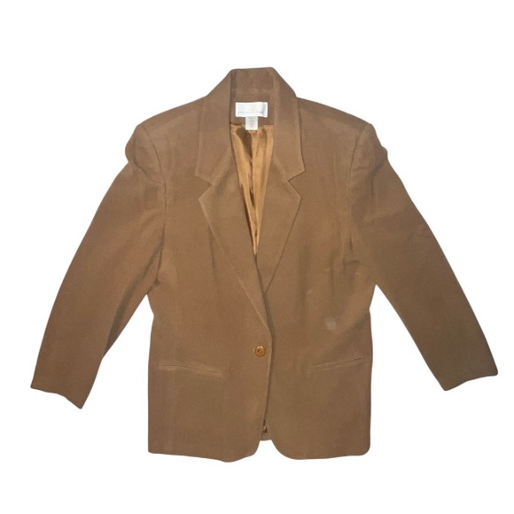 Precious Fibers Cashmere Wool Blend Blazer Single Button Size XL - Picture 1 of 5